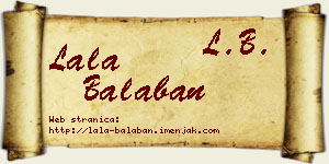 Lala Balaban vizit kartica